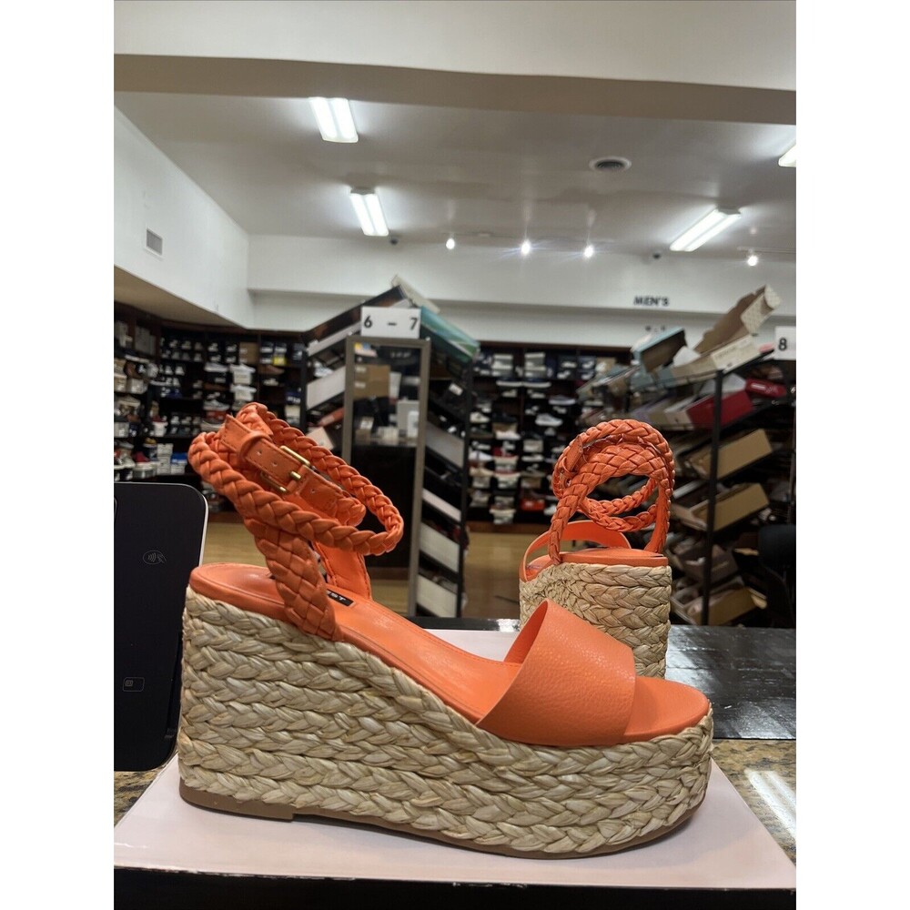 Nine West Keily Espadrille Platform Wedge Sandal in Orange 800 Size 9.5M